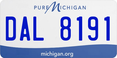 MI license plate DAL8191