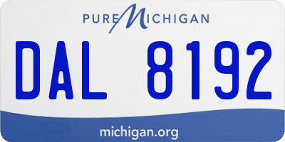 MI license plate DAL8192