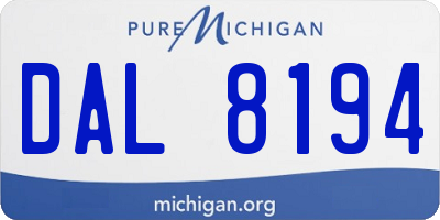 MI license plate DAL8194