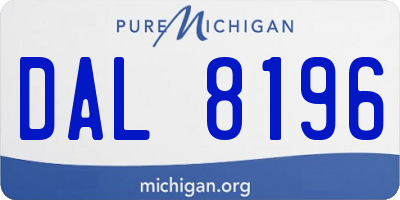 MI license plate DAL8196