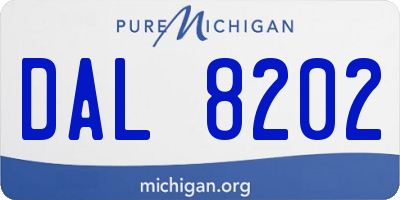 MI license plate DAL8202