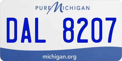 MI license plate DAL8207