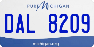 MI license plate DAL8209