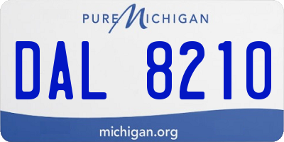 MI license plate DAL8210