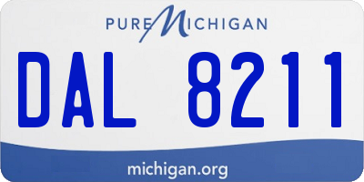 MI license plate DAL8211
