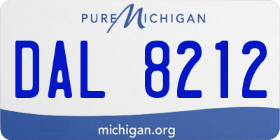 MI license plate DAL8212