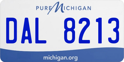 MI license plate DAL8213