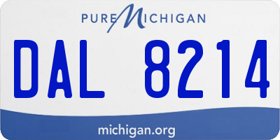 MI license plate DAL8214