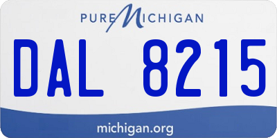 MI license plate DAL8215