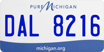 MI license plate DAL8216