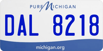 MI license plate DAL8218