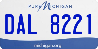 MI license plate DAL8221