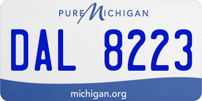 MI license plate DAL8223