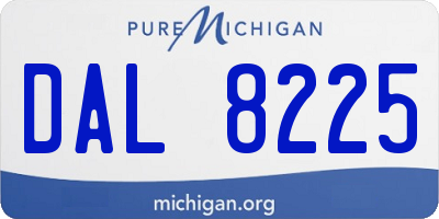 MI license plate DAL8225