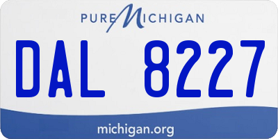 MI license plate DAL8227