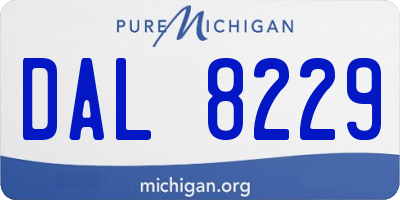 MI license plate DAL8229