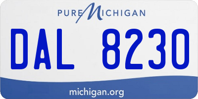 MI license plate DAL8230