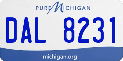 MI license plate DAL8231