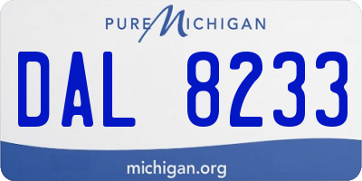 MI license plate DAL8233