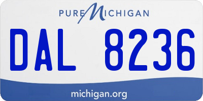 MI license plate DAL8236