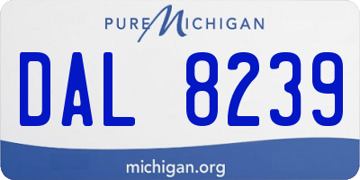 MI license plate DAL8239