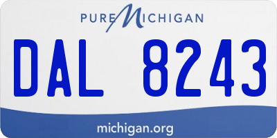 MI license plate DAL8243