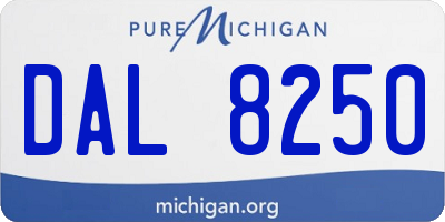 MI license plate DAL8250