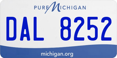 MI license plate DAL8252