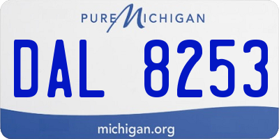 MI license plate DAL8253