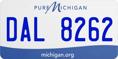 MI license plate DAL8262