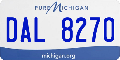 MI license plate DAL8270