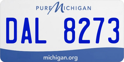 MI license plate DAL8273