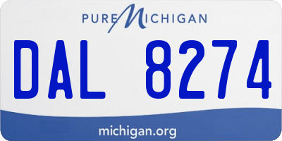 MI license plate DAL8274