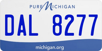 MI license plate DAL8277