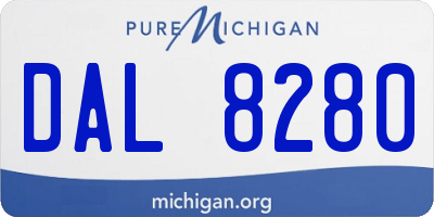 MI license plate DAL8280