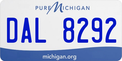 MI license plate DAL8292