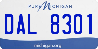 MI license plate DAL8301