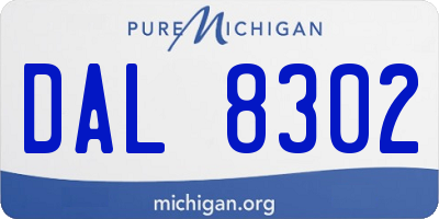 MI license plate DAL8302