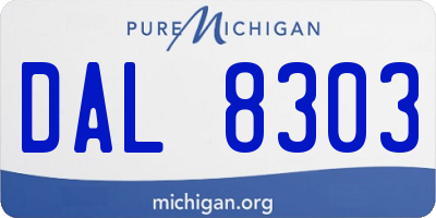 MI license plate DAL8303