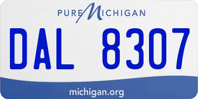 MI license plate DAL8307