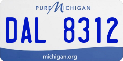 MI license plate DAL8312