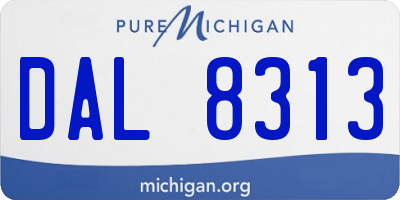 MI license plate DAL8313