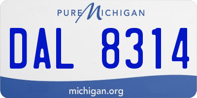 MI license plate DAL8314