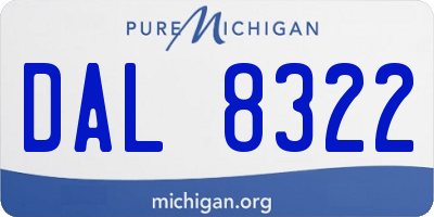 MI license plate DAL8322