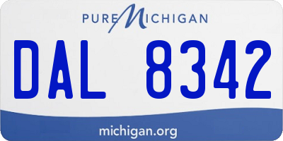 MI license plate DAL8342