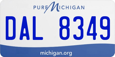 MI license plate DAL8349