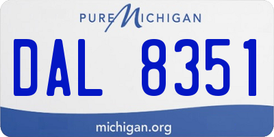 MI license plate DAL8351