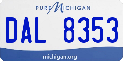 MI license plate DAL8353