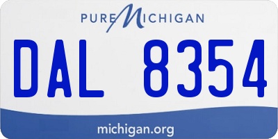 MI license plate DAL8354