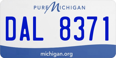 MI license plate DAL8371